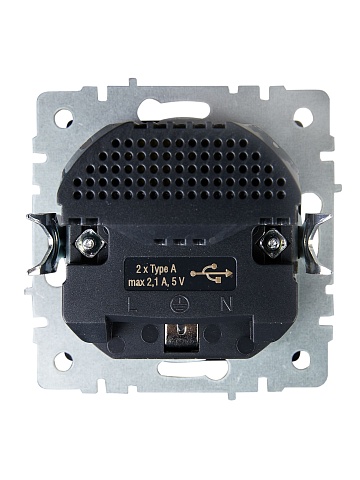 IEK BRITE Роз. с з/к/ш 16А с USB A+A 2,1А РЮш10-1-БрМ мар.