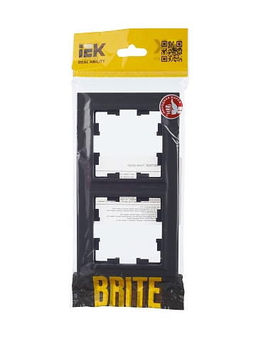IEK BRITE Рамка 2-местная РУ-2-БрГ графит
