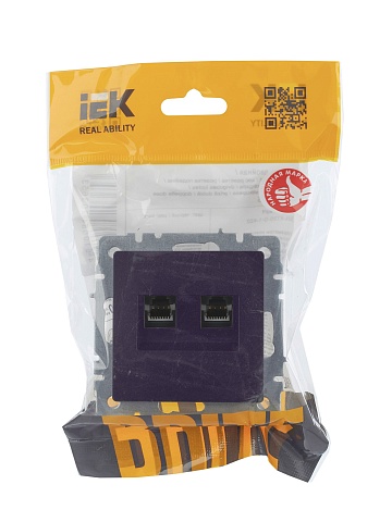 IEK BRITE Розетка двойная RJ11+RJ45 кат.5E РК/Т12-БрЧ черный