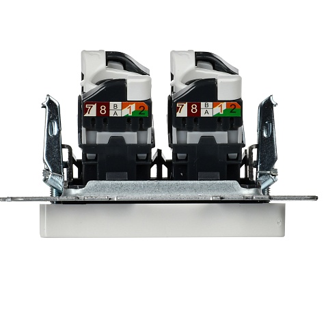 IEK BRITE Розетка компьютерная двойная кат.5E RJ45 РК10-2-БрБ белый
