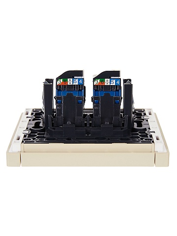 IEK FORTE&PIANO Ваниль Розетка комп. 2-ая RJ45 кат.6 FP434