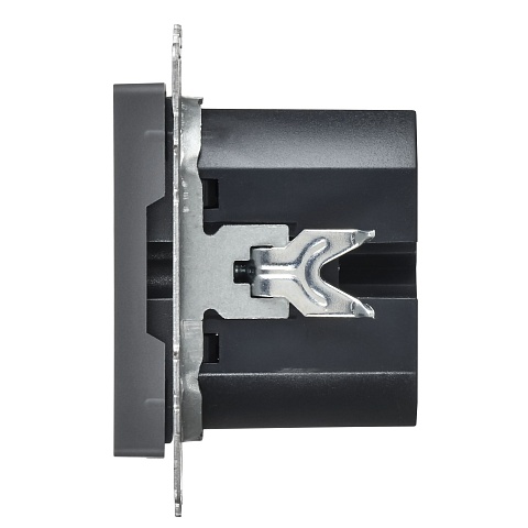 IEK BRITE Роз. USB A+C 45Вт высокоск. зар. РЮ11-2-БрГ граф.