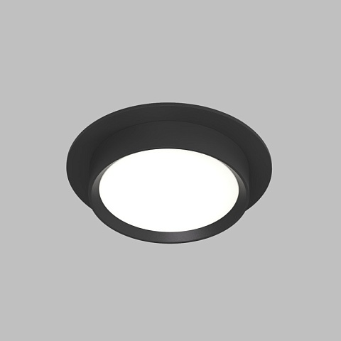 Denkirs DK2090-BK Встраиваемый светильник FLAT, IP 20, до 15 Вт, GX53, LED, черный, алюминий
