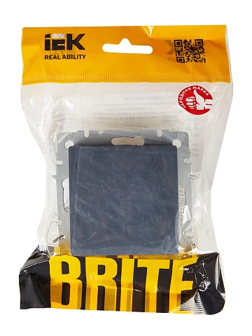 IEK BRITE Выключатель 1-клавишный самовозвратный 10А ВС10-1-4-БрМ маренго