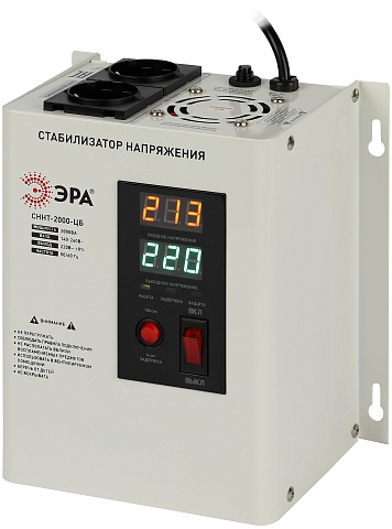 ЭРА Стабилизатор напряжения СННТ-2000-ЦБ настенный ц.д. 140-260В/220/В 2000ВА белый