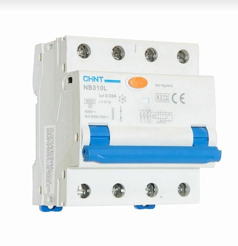 CHINT Диф. авт. выкл. NB310L 3P+N 6A 30mA, тип A, х-ка C, 6kA (R)