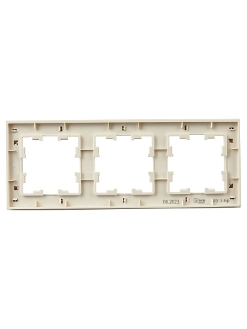 IEK BRITE DECOR Бежевый рифленый Рамка 3-м РУ-3-Бр