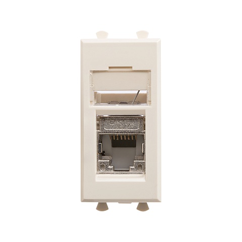 DKC Avanti Ванильная дымка Компьютерная розетка RJ-45  категория 5е экранированная 1 модуль