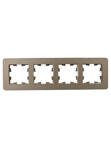IEK BRITE DECOR Латунь металл. скругл.угол Рамка 4-м РУ-4-1-Бр RE
