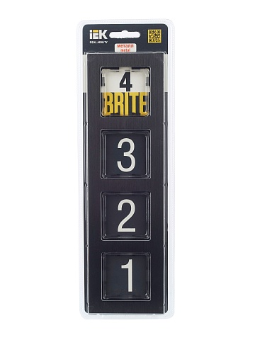 IEK BRITE Рамка 4-мест. РУ-4-1-БрЧ металл черн.