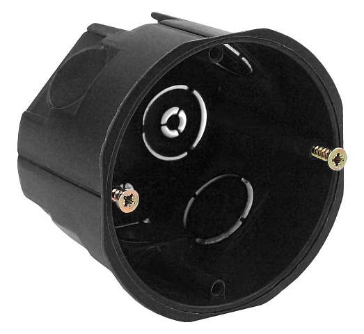 ЭРА Коробка установочная KUT-68-40-black черная 68х40мм для твердых стен саморезы IP20