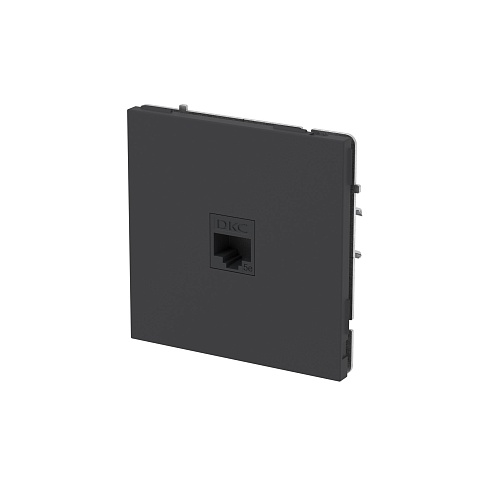 DKC KANT Компьютерная розетка RJ-45 без шторки, кат.5е одинарная, черный уголь