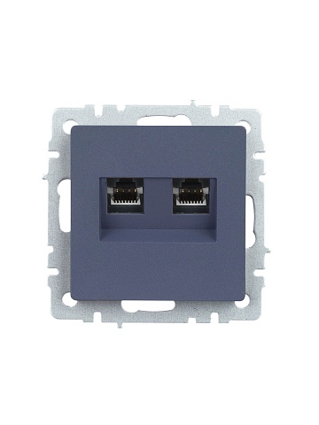 IEK BRITE Розетка компьютерная двойная RJ45 кат.5E РК10-2-БрМ маренго