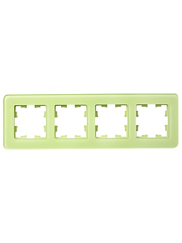 IEK BRITE DECOR Эко грин матовый стекло скругл.угол Рамка 4-мест. РУ-4-2-Бр RE