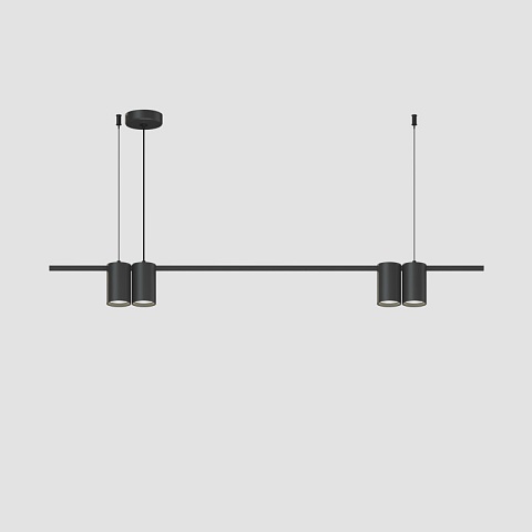 Denkirs DK4061-BK Подвесной светильник ORBIT, IP20, 4xGU10 LED до 15 Вт, черный матовый, алюминий
