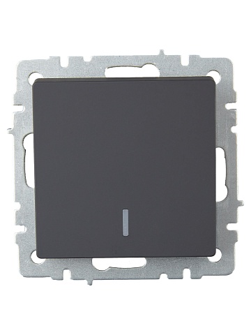 IEK BRITE BASE Графит Выключ. 1-кл. прох. с инд. 10А ВС10-1-7-БрГ