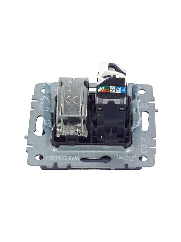 IEK BRITE Розетка двойная TV+RJ45 кат.5E РТВ/РК12-БрМ маренго