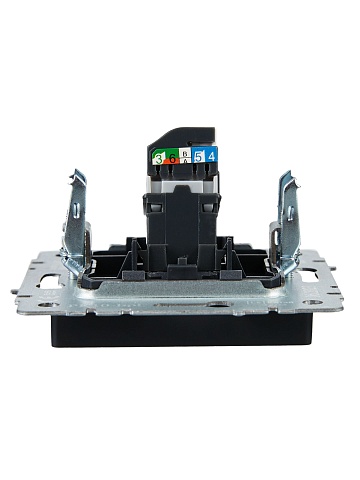 IEK BRITE Розетка компьютерная RJ45 кат.5E РК10-БрГ графит