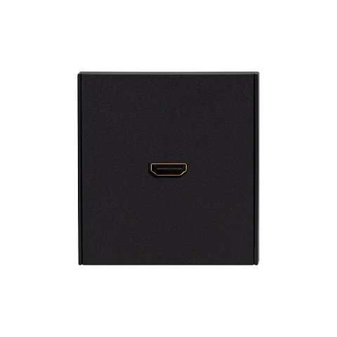 KRANZ STRONG Розетка HDMI с/у антрацит , с 1-пост. рамкой