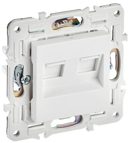IEK SKANDY Арктический белый Розетка компьютерная двойная RJ45 кат.5E SK-K03W