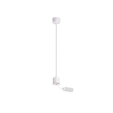 Denkirs TR2124-WH Подвод питания для подвесного монтажа, для трека SMART, серия Base, АС 220-240V, IP20, 5м, белый, алюминий