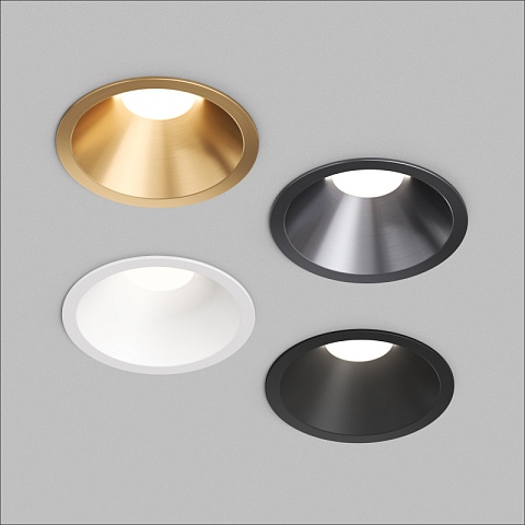 Denkirs DK2431-SB Встраиваемый светильник SHINE GLOW 15Вт, 3000-4000К, IP20, сатин. латунь, алюминий