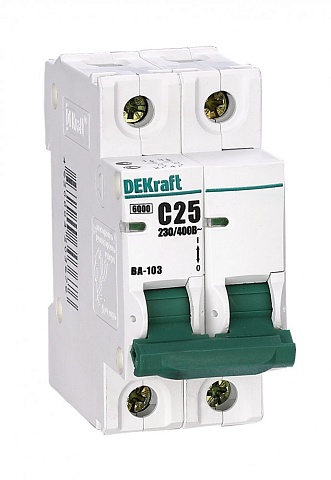 DEKraft Автоматический выключатель 2Р 16А х-ка C ВА-103 6кА