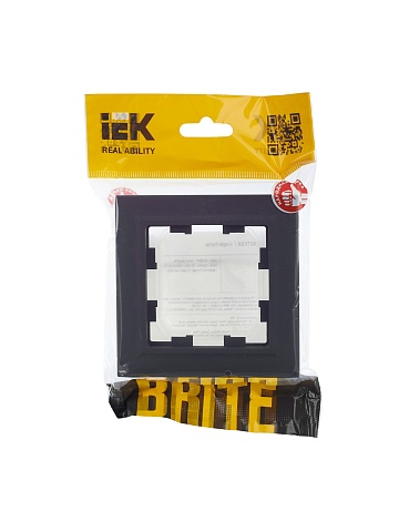 IEK BRITE Рамка 1-местная IP44 РУ-1-БрГ-44 графит