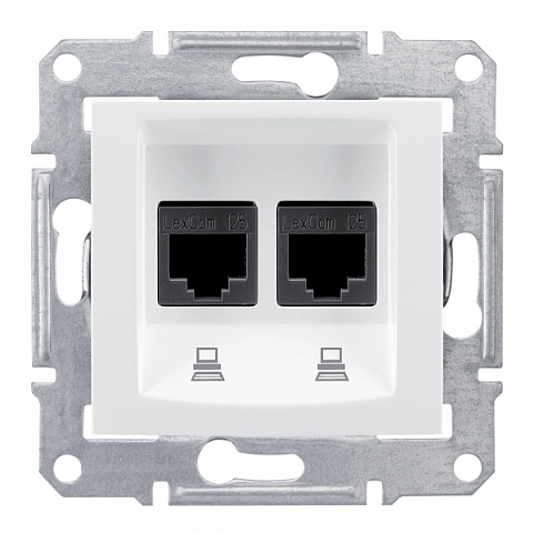 SE Sedna Бел Розетка компьютерная 2-ая RJ45 кат. 6 STP