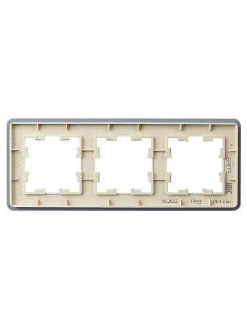 IEK BRITE DECOR Песчаный матовый стекло скругл.угол Рамка 3-м РУ-3-2-Бр RE