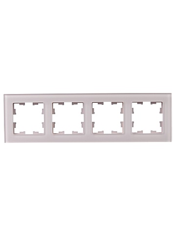 IEK BRITE DECOR Розовый матовый стекло Рамка 4-мест. РУ-4-2-Бр