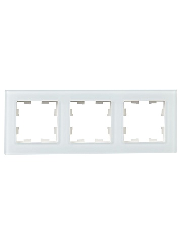 IEK BRITE DECOR Белый матовый стекло Рамка 3-м РУ-3-2-Бр
