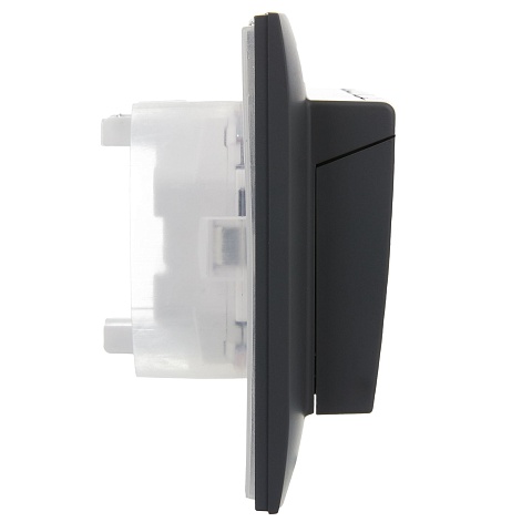 IEK SKANDY Графит Розетка 2-ая с/з с крышкой 16А в сборе IP44 SK-R12G