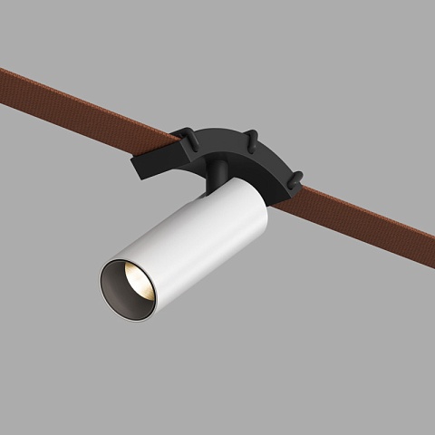 Denkirs DK5547-BW+BK Поворотный трековый светильник Belty Spot со светодиодом d35mm L127mm 48V 7W 30° 3000K IP20 белый с черным алюминий