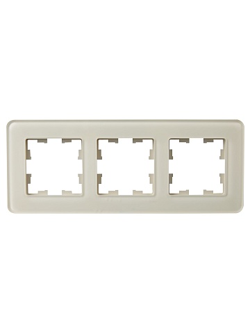IEK BRITE DECOR Песчаный матовый стекло скругл.угол Рамка 3-м РУ-3-2-Бр RE