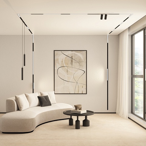 Denkirs DK8015-BK Угловой трековый светильник SMART LINEAR со светодиодом, L312*312, 220V, 18W, 3000-6000К, 120°, IP20, черный
