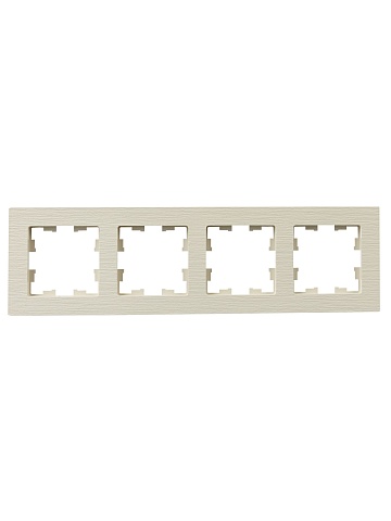 IEK BRITE DECOR Бежевый рифленый Рамка 4-м РУ-4-Бр