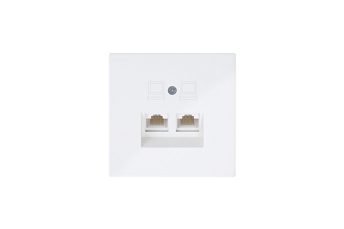Jasmart FD Белый глянцевый Розетка RJ45 2-ая, 6 категория