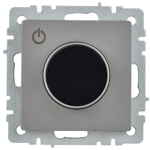 IEK BRITE BASE Сталь Термостат электронный с инд. ТС10-1-БрС (терморегулятор)