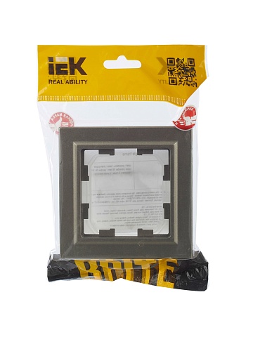 IEK BRITE Рамка 1-местная IP44 РУ-1-БрШ-44 шампань