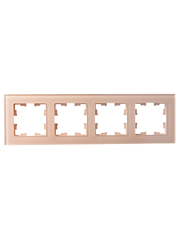 IEK BRITE DECOR Персик матовый стекло Рамка 4-мест. РУ-4-2-БрП