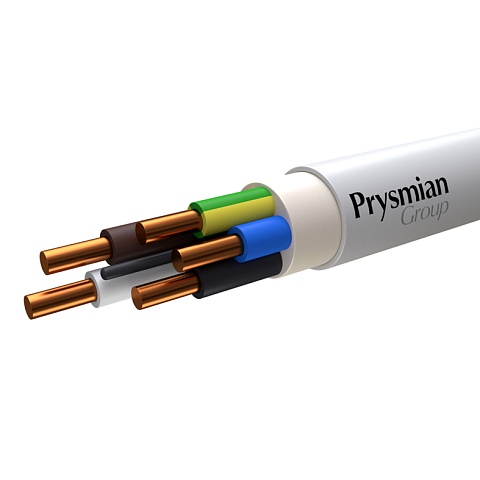 Кабель NYM-J 5x1,5 ок (N, PE) (Серый РЭК-Prysmian)