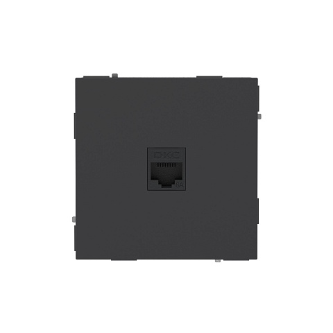 DKC KANT Компьютерная розетка RJ-45 без шторки, кат.6А одинарная,черный уголь
