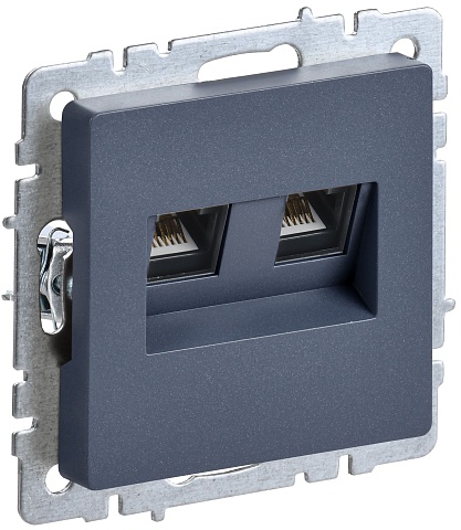 IEK BRITE BASE Маренго Розетка комп. 2-ая RJ45 кат.6 РК11-2-БрМ