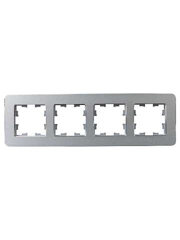 IEK BRITE DECOR Алюминий металл. скругл.угол Рамка 4-м РУ-4-1-Бр RE