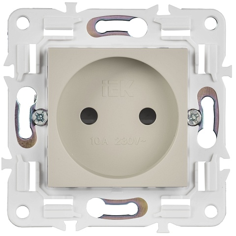 IEK SKANDY Бежевый Розетка б/з с защитными шторками 10А SK-R01B