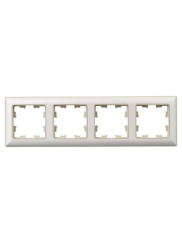 IEK BRITE DECOR Жемчуг/беж 3D-форма Рамка 4-мест. РУ-4-Бр