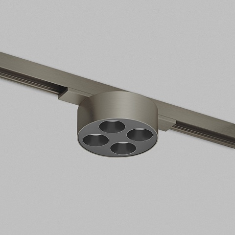 Denkirs DK5772-DN Светильник для трека SHINE GRILL со светодиодом, D74*H28, 48V DC, 6W, RA≥90, 3000K, IP20, темный никель, алюминий