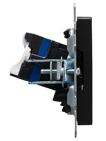 IEK BRITE BASE Черный Розетка комп. 2-ая RJ45 кат.6 РК11-2-БрЧ