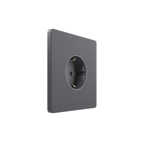 Systeme Electric Systeme Infinity Вулканический пепел Розетка с заземлением со шторками, 16А